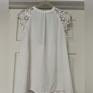 Express Lace sleeve button back tank